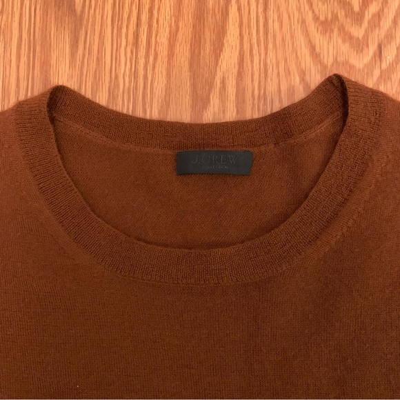 J. Crew Collection 100% Cashmere Chocolate Brown Short Sleeve XS - Picture 2 of 5
